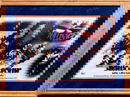 Denis Potvin New York Islanders Signed Photo HOF'91 Custom Framed 22 x 17: Denis Potvin New York Islanders Signed Photo HOF'91 Custom Framed 22 x 17 Celebrate the legacy of hockey legend Denis Potvin with this exquisite, custom framed display. This professional framing