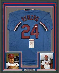 Framed Autographed Whitey Herzog St. Louis Cardinals Jersey JSA COA: Framed Autographed Whitey Herzog St. Louis Cardinals Jersey JSA COA This framed, autographed jersey of Whitey Herzog features the iconic St. Louis Cardinals design, perfect for any baseball enthusiast
