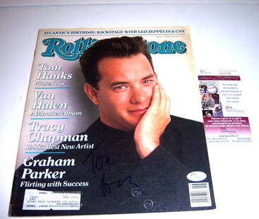 Tom Hanks Signed Rolling Stone Magazine JSA/COA Forrest Gump Big: Tom Hanks Signed Rolling Stone Magazine JSA/COA Forrest Gump Big This is an original signed Rolling Stone magazine featuring Tom Hanks, known for his iconic roles in films such as Forrest Gump and Big