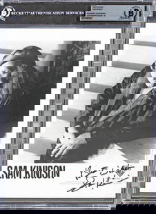 Sam Kinison Signed 8x10 B&W Photo Best Wishes Auto 10 Beckett Slabbed: Sam Kinison Signed 8x10 B&W Photo Best Wishes Auto 10 Beckett Slabbed This authentic Sam Kinison signed 8x10 black and white promotional photograph features the inscription "Best Wishes." Graded Gem M