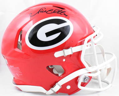 Nick Chubb Autographed Georgia Bulldogs Full-Size Speed Helmet BAS Authenticated: Nick Chubb Autographed Georgia Bulldogs Full-Size Speed Helmet BAS Authenticated Enhance your collection with this authentic Georgia Bulldogs full-size speed helmet, autographed by NFL star Nick