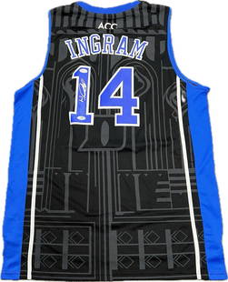 Brandon Ingram Autographed Duke Blue Devils Jersey PSA/DNA: Brandon Ingram Autographed Duke Blue Devils Jersey PSA/DNA This Duke Blue Devils jersey is autographed by Brandon Ingram, who is currently a player for the New Orleans Pelicans and has a notable histo
