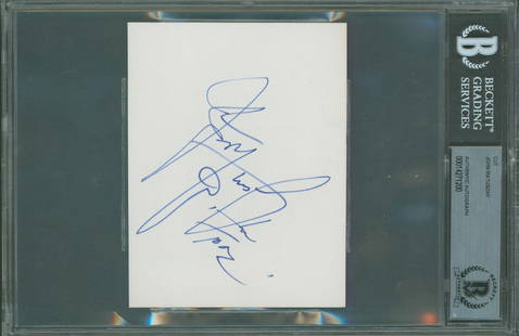 John Matuszak Sloth The Goonies Signed 5 x 3.75 Cut Signature Beckett Authenticated: John Matuszak Sloth The Goonies Signed 5 x 3.75 Cut Signature Beckett Authenticated This is a 5 x 3.75 cut signature personally signed by John Matuszak, known for his role as Sloth in the beloved film