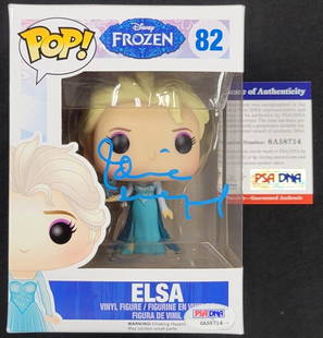 Idina Menzel Signed Elsa Funko Pop with PSA/DNA COA: Idina Menzel Signed Elsa Funko Pop with PSA/DNA COA This enchanting Funko Pop! figure features Elsa from Disney's Frozen, beautifully signed by the talented Idina Menzel. This collectible item comes w