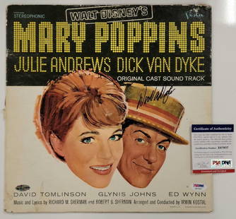 Dick Van Dyke Signed Mary Poppins Record Album Cover PSA/DNA: Dick Van Dyke Signed Mary Poppins Record Album Cover PSA/DNA This is an original record album cover of Mary Poppins, signed by the iconic Dick Van Dyke. The signature is authenticated by Professional