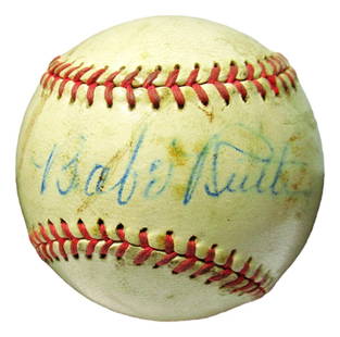 Babe Ruth Autographed Baseball New York Yankees PSA Certified: Babe Ruth Autographed Baseball New York Yankees PSA Certified This is an authentic autographed baseball signed by Babe Ruth. The baseball is an original piece, certified by Professional Sports Authent