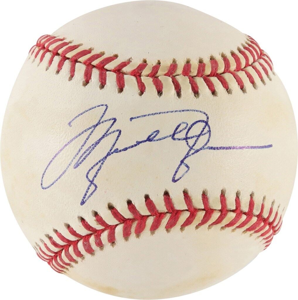 Michael Jordan Signed Baseball PSA COA Official American League Ball: Michael Jordan Signed Baseball PSA COA Official American League Ball This is a unique single-signed baseball featuring the autograph of Michael Jordan, widely regarded as the greatest basketball playe