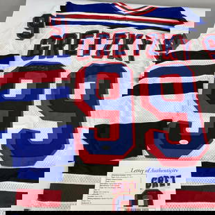 Wayne Gretzky Signed New York Rangers Game Jersey JSA COA: Wayne Gretzky Signed New York Rangers Game Jersey JSA COA Celebrate the legacy of one of hockey's greatest players with this Wayne Gretzky Signed New York Rangers Authentic Game Model Jersey. This ori