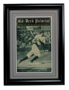 Framed April 16 1925 Babe Ruth New York Yankees Newspaper 17x23: Framed April 16 1925 Babe Ruth New York Yankees Newspaper 17x23 Celebrate baseball history with this original Mid-Week Pictorial Newspaper from April 16, 1925, featuring the legendary Babe Ruth and th