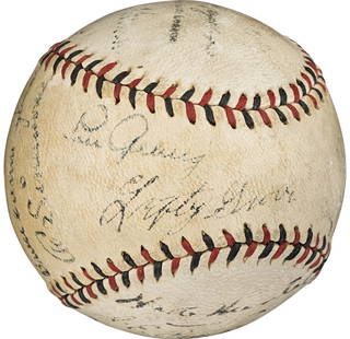 1931 Japan Tour Team Signed Baseball Lou Gehrig PSA DNA Beckett COA: 1931 Japan Tour Team Signed Baseball Lou Gehrig PSA DNA Beckett COA This exceptional 1931 Tour of Japan team signed baseball features the autographs of fifteen legendary players, including Hall of Fam