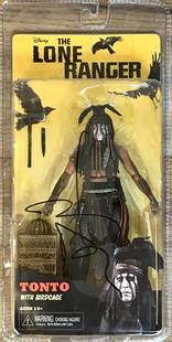 Johnny Depp Signed Tonto NECA Figure from The Lone Ranger: Johnny Depp Signed Tonto NECA Figure from The Lone Ranger This is an original, autographed NECA figure of Tonto from Disney's The Lone Ranger, signed by Johnny Depp. The figure features a detailed rep