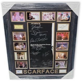 Al Pacino Scarface Signed Photo Collage with 50 Cent JSA Authenticated: Al Pacino Scarface Signed Photo Collage with 50 Cent JSA Authenticated This stunning photo collage features Al Pacino and is signed by both Al Pacino and Curtis "50 Cent" Jackson. The piece is an orig