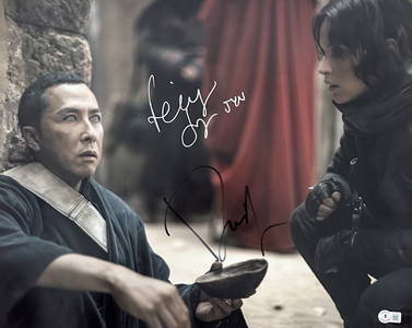 Rogue One Signed 16x20 Photo by Felicity Jones & Donnie Yen BAS