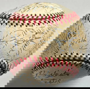 1996 Philadelphia Phillies Team Signed Baseball 31 Signatures Rolen Schilling Daulton: 1996 Philadelphia Phillies Team Signed Baseball 31 Signatures Rolen Schilling Daulton This 1996 Philadelphia Phillies team-signed baseball is a remarkable collectible featuring the signatures of 31