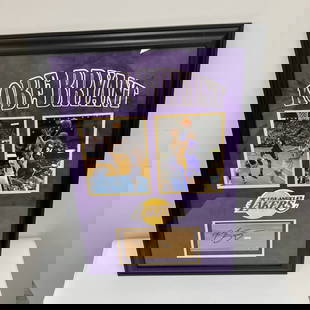 Kobe Bryant Signed Lakers Floor Piece Framed with Panini COA: Kobe Bryant Signed Lakers Floor Piece Framed with Panini COA This stunning framed piece features a signed section of the basketball floor from Kobe Bryant's legendary career with the Los Angeles