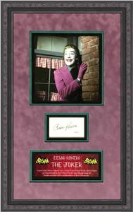 Cesar Romero Signed Joker Display 22 x 14 Custom Framed JSA Authenticated