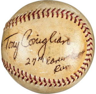 Tony Conigliaro Signed 1965 27th Home Run Baseball Beckett Authenticated: Tony Conigliaro Signed 1965 27th Home Run Baseball Beckett Authenticated Celebrate a piece of baseball history with this authentic Tony Conigliaro signed baseball, commemorating his 27th career home