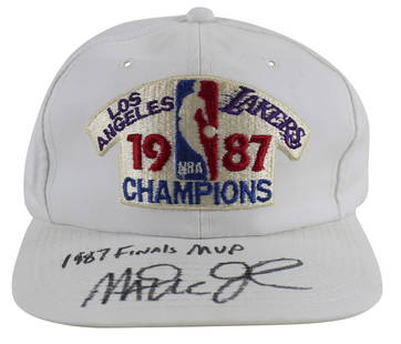 Magic Johnson Signed 1987 Lakers World Champs Hat with MVP Inscription BAS Authenticated: Magic Johnson Signed 1987 Lakers World Champs Hat with MVP Inscription BAS Authenticated Celebrate basketball history with this autographed 1987 World Champions White Hat, personally signed by Magic J