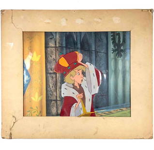 Disney 1963 Original Production Art Cel King Arthur Sword In The Stone: Disney 1963 Original Production Art Cel King Arthur Sword In The Stone Celebrate Disney's timeless classic with this original production art cel from 'The Sword In The Stone', featuring the iconic cha