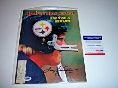Terry Bradshaw Signed Sports Illustrated Magazine PSA/DNA COA NFL: Terry Bradshaw Signed Sports Illustrated Magazine PSA/DNA COA NFL This is an original Sports Illustrated magazine featuring Terry Bradshaw, the legendary quarterback of the Pittsburgh Steelers and Hal