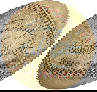 Babe Ruth Lou Gehrig Signed Baseball 1934 PSA JSA Authenticated: Babe Ruth Lou Gehrig Signed Baseball 1934 PSA JSA Authenticated This remarkable Official American League baseball features the dual signatures of baseball legends Babe Ruth and Lou Gehrig. Authenticat