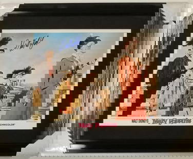 Dick Van Dyke Signed Mary Poppins 11x14 Lobby Card PSA/DNA COA Framed: Dick Van Dyke Signed Mary Poppins 11x14 Lobby Card PSA/DNA COA Framed This original 11x14 lobby card from the classic film Mary Poppins features a signature by the beloved actor Dick Van Dyke. The pho