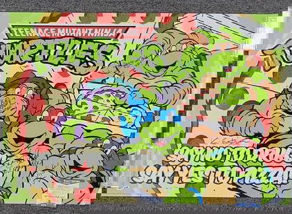 Teenage Mutant Ninja Turtles Signed 20x30 Poster by 5 Cast BAS COA: Teenage Mutant Ninja Turtles Signed 20x30 Poster by 5 Cast BAS COA This original 20x30 poster features the beloved Teenage Mutant Ninja Turtles cast, signed by five members. Authenticated by Beckett,