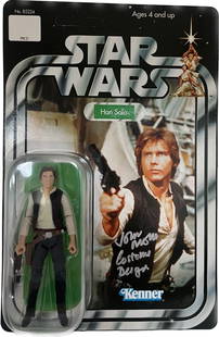 John Mollo Signed 2004 Star Wars Han Solo Action Figure Beckett Authenticated: John Mollo Signed 2004 Star Wars Han Solo Action Figure Beckett Authenticated This original 2004 Star Wars Han Solo action figure is a remarkable collectible, signed by Oscar-winning costume designer