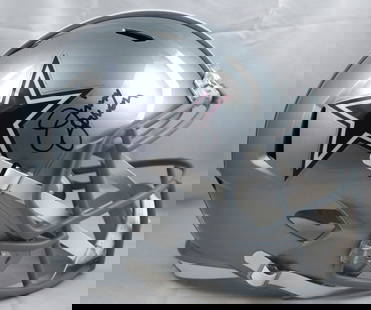 Jimmy Johnson Autographed Dallas Cowboys Full-Size Speed Helmet with Beckett Hologram: Jimmy Johnson Autographed Dallas Cowboys Full-Size Speed Helmet with Beckett Hologram This original Dallas Cowboys full-size speed helmet is signed by legendary coach Jimmy Johnson. It's a must-have