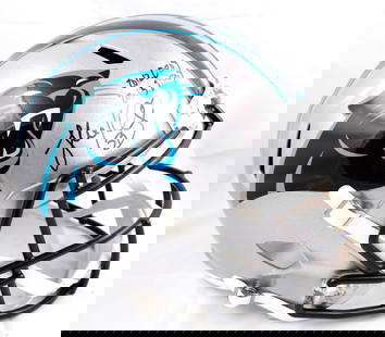 Luke Kuechly Signed Carolina Panthers F/S Speed Helmet with Inscriptions BAS Authenticated: Luke Kuechly Signed Carolina Panthers F/S Speed Helmet with Inscriptions BAS Authenticated This Carolina Panthers full-size speed helmet, signed by Luke Kuechly, is a must-have for any football fan.