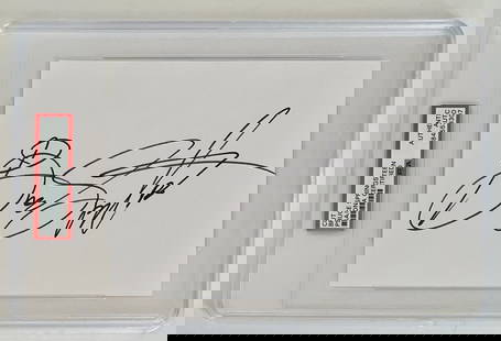 Bruce Springsteen Gigantic Cut Signature PSA/DNA 84553307 7 x 11: Bruce Springsteen Gigantic Cut Signature PSA/DNA 84553307 7 x 11 This impressive cut signature features the gigantic and bold autograph of rock icon Bruce Springsteen, measuring 7" x 11" including the