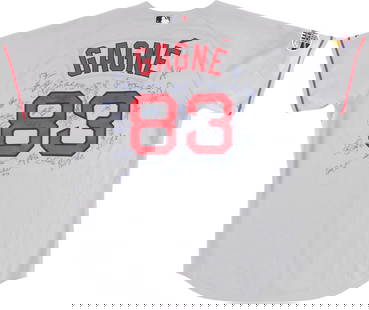 2007 Boston Red Sox Game Used Jersey Signed with 31 Signatures JSA COA: 2007 Boston Red Sox Game Used Jersey Signed with 31 Signatures JSA COA Celebrate the historic 2007 Boston Red Sox World Series Championship with this authentic game-used jersey worn by Eric Gagne. Thi