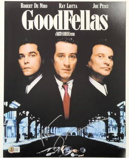 Martin Scorsese Autographed Goodfellas 11x14 Photo Beckett Certified: Martin Scorsese Autographed Goodfellas 11x14 Photo Beckett Certified This original 11x14 photograph of the iconic film 'Goodfellas' is signed by legendary director Martin Scorsese. The autograph is au