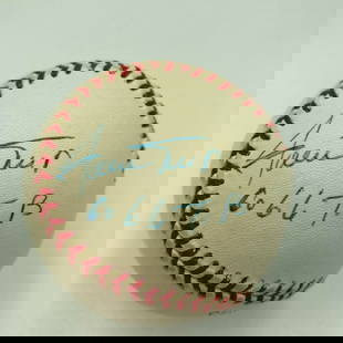 Willie Mays Hank Aaron Signed Baseball PSA DNA COA Inscribed: Willie Mays Hank Aaron Signed Baseball PSA DNA COA Inscribed This is a stunning Total Baseball signed by baseball legends Willie Mays and Hank Aaron, featuring an inscription from the National League.