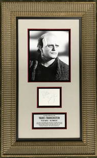 Peter Boyle Signed Display Young Frankenstein JSA Authenticated 29x18 Framed: Peter Boyle Signed Display Young Frankenstein JSA Authenticated 29x18 Framed This professionally framed display features a cut signed by Peter Boyle, renowned for his role as The Monster in the classi