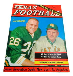 1964 Dave Campbell's Texas Football Magazine Elkins Bridgers Baylor Original: 1964 Dave Campbell's Texas Football Magazine Elkins Bridgers Baylor Original This is a 1964 annual edition of Dave Campbell's Texas Football Magazine featuring Elkins Bridgers from Baylor University.
