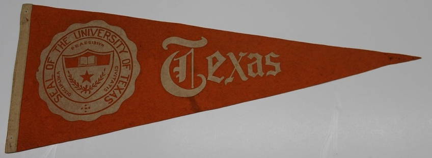 1940s Original Texas Longhorns Football Pennant 30 Inches: 1940s Original Texas Longhorns Football Pennant 30 Inches This vintage 1940s Texas Longhorns pennant is a must-have for any football enthusiast. Measuring 30 inches, this original piece showcases the