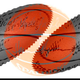 Hakeem Olajuwon Clyde Drexler Signed Basketball Rockets PSA Authenticated: Hakeem Olajuwon Clyde Drexler Signed Basketball Rockets PSA Authenticated This official leather basketball features the signatures of basketball legends Hakeem Olajuwon and Clyde Drexler, both promine