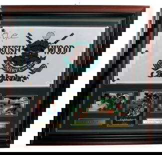 Chevy Chase Autographed Caddy Shack Pin Flag Framed JSA 189732: Chevy Chase Autographed Caddy Shack Pin Flag Framed JSA 189732 This is an original Chevy Chase signed pin flag from the iconic film "Caddy Shack." The item is framed and includes photographs for added