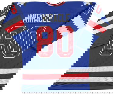 1980 USA Hockey Autographed Blue Jersey BAS Witnessed with 19 Signatures: 1980 USA Hockey Autographed Blue Jersey BAS Witnessed with 19 Signatures Celebrate the legendary 1980 USA Hockey team with this autographed blue pro-style jersey, personally signed by notable players
