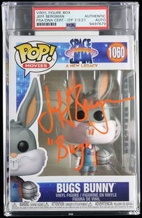 Jeff Bergman Signed Funko Pop #1060 Bugs Bunny PSA/DNA Authentication: Jeff Bergman Signed Funko Pop #1060 Bugs Bunny PSA/DNA Authentication Up for sale is a Funko Pop signed by Jeff Bergman from the hit movie Spacejam A New Legacy. The autograph of Jeff on this Funko wa