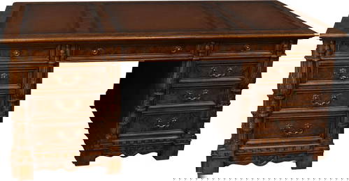 Scarborough House Antique Style Partners Desk 30.75H 72W 40D