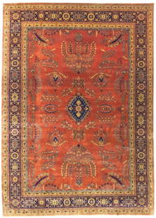 Handmade Floral Oriental Rug 10'0 x 13'11 Wool Area Carpet: Handmade Floral Oriental Rug 10'0 x 13'11 Wool Area Carpet Enhance your living space with this exquisite handmade extra fine Oriental rug, featuring a stunning floral pattern. Measuring 10'0" x 13'11"