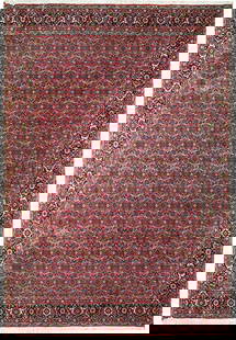 Handcrafted Persian Bijar Herati Rug 6'7 x 9'8: Handcrafted Persian Bijar Herati Rug 6'7 x 9'8 Enhance your living space with this exquisite Persian Bijar Herati rug, handcrafted by skilled Persian artisans. Featuring traditional Persian designs, t