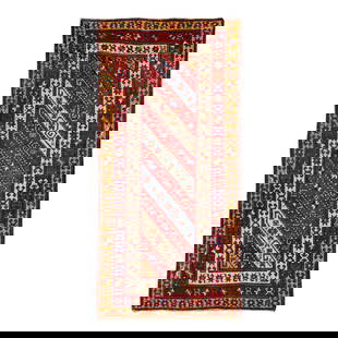 Antique Kazak Handmade Wool Rug Red Multicolor Geometric Design 4'2 x 8'8: Antique Kazak Handmade Wool Rug Red Multicolor Geometric Design 4'2 x 8'8 This stunning antique Kazak rug showcases exquisite hand-knotting, featuring a vibrant red field adorned with a beautiful all-