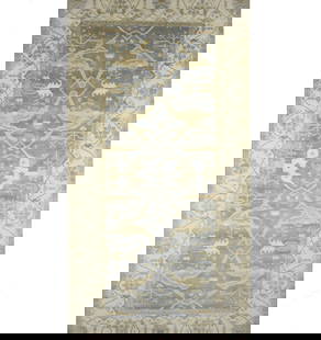 Handmade Rare Floral Oushak Rug 10'1" x 19'11" Wool Area Carpet: Handmade Rare Floral Oushak Rug 10'1" x 19'11" Wool Area Carpet Enhance your living space with this rare, handmade muted floral Oushak Oriental rug, perfect for any room including the bedroom, dining