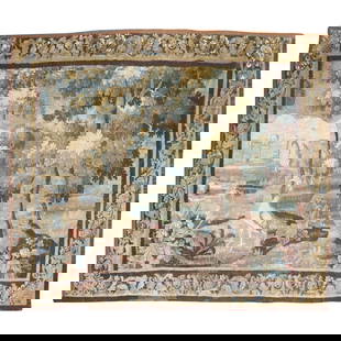 Zabihi Collection 18th Century Flemish Verdure Wool Tapestry: Zabihi Collection 18th Century Flemish Verdure Wool Tapestry Discover the exquisite Zabihi Collection Late 18th Century Flemish Verdure Tapestry, a true embodiment of French Provincial style. This stu