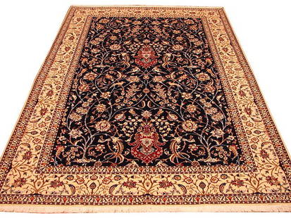 Signed Habibian Persian Nain Area Rug 5.6 x 8 Wool Silk Hand-Knotted: Signed Habibian Persian Nain Area Rug 5.6 x 8 Wool Silk Hand-Knotted Discover the exquisite 5.6' x 8.0' Signed Habibian Persian Nain Rug, a stunning example of luxury and craftsmanship. Handwoven from