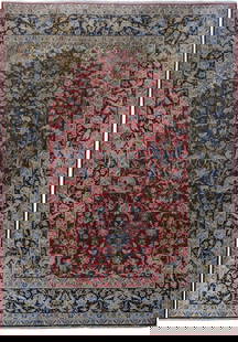Hand-knotted Persian Isfahan Rug 11.4 x 16.0 Feet Dark Red: Hand-knotted Persian Isfahan Rug 11.4 x 16.0 Feet Dark Red Transform your space with this stunning 11.4 x 16.0 feet unique hand-knotted Persian Esfahan rug. Crafted by skilled Persian artisans, this e