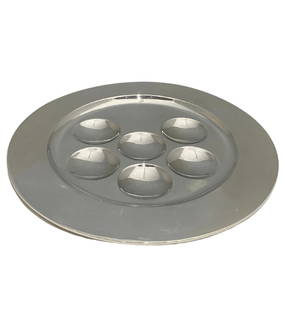 Italian 925 Sterling Silver Modern Passover Seder Plate 14.25 Inches: Italian 925 Sterling Silver Modern Passover Seder Plate 14.25 Inches This exquisite Passover Seder Plate is crafted from fine Italian 925 sterling silver, showcasing a modern design with a glossy and
